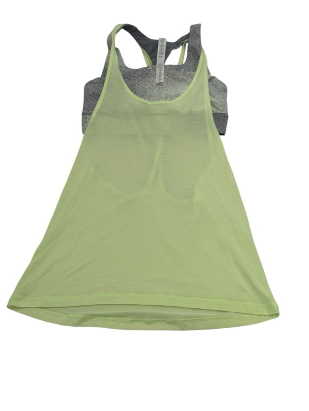 Lululemon Women's Racerback Tank Top Built-In Bra Light Green Gray Size 2